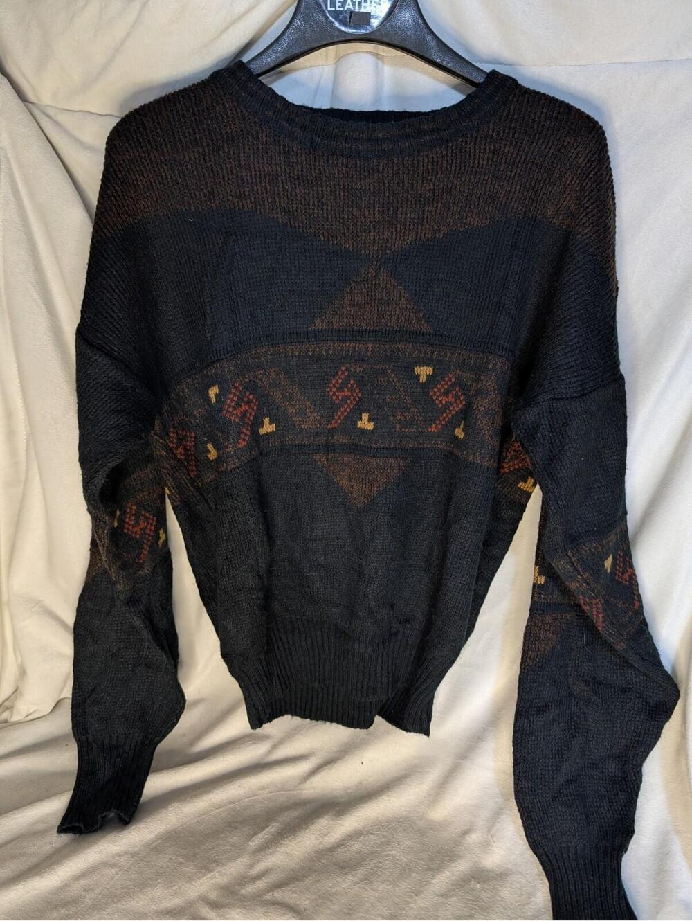 Vintage Michael Gerald Large Geometric Knit Sweater 100%‎ Acrylic